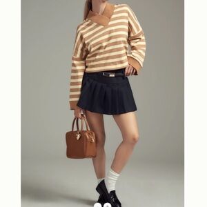 Anthropologie Maeve Cotton Boxy Oversized V-Neck‎ Top Wide Sleeves Size Medium